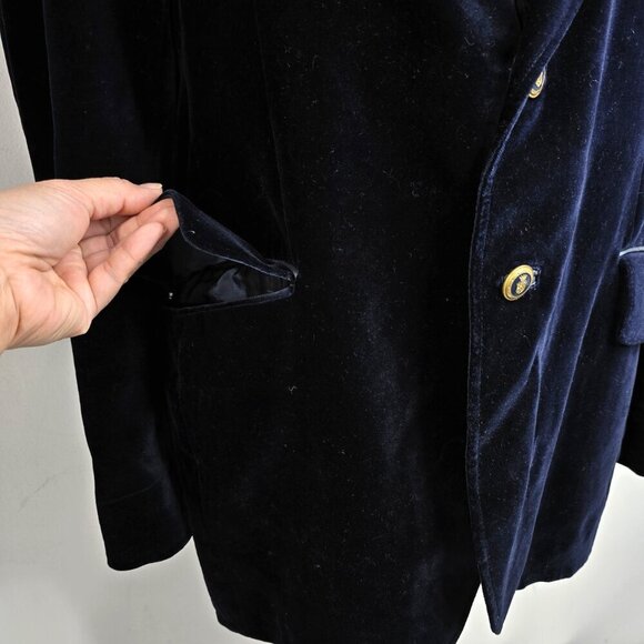 Vintage Cortefiel Velvet Dinner Jacket 44 Wide Lapel Velvet Tuxedo Jacket Blazer - Picture 6 of 11